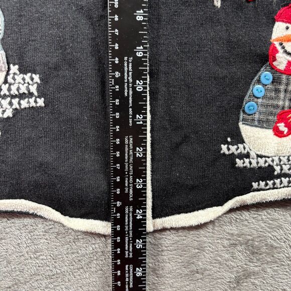 Designers Originals Full Zip Sweater Lightweight Snowman Snowflake Large I190 - Picture 7 of 8